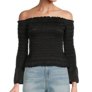 Frame SMOCKED OFF-THE-SHOULDER TOP